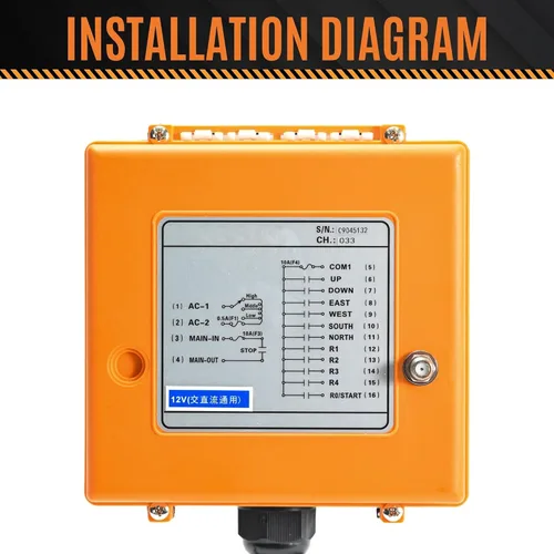 Vista 5 de Control remoto de grúa de 12 V, controlador de elevación IP65 resistente, interruptor industrial, control remoto de elevación de grúa VQP Truck