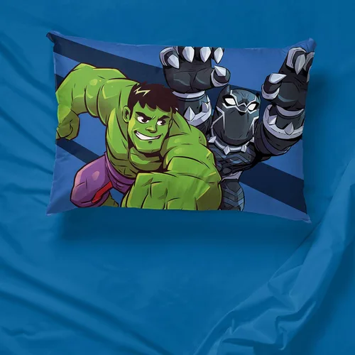 Vista 4 de Jay Franco Marvel Super Hero Adventures Charge 1 paquete de funda de almohada – Ropa de cama súper suave de doble cara para niños – Cuenta con The