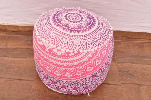 Vista 11 de Cojín otomano con diseño de mandala de langosta, diseño de collage bohemio, decoración de dormitorio, reposapiés, funda de almohada de algodón