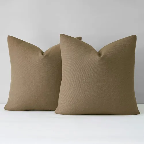 Vista 36 de Mixhug Juego de 2 fundas de almohada decorativas de lino para sofá y cama, cojín lumbar, color beige, 12 x 20 pulgadas