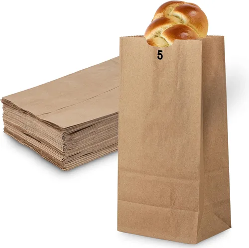 Vista 7 de MT Products Bolsas de papel kraft de 5 libras - Papel Kraft para panadería y comestibles - Paquete de 100