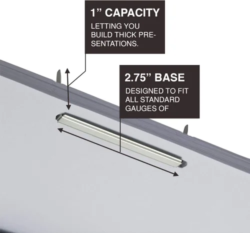 Vista 2 de OLYMPX 100 bases de sujeción de papel metálico de alta calidad de 1 pulgada, base de 2.75 pulgadas para accesorios de carpetas de archivos de papel