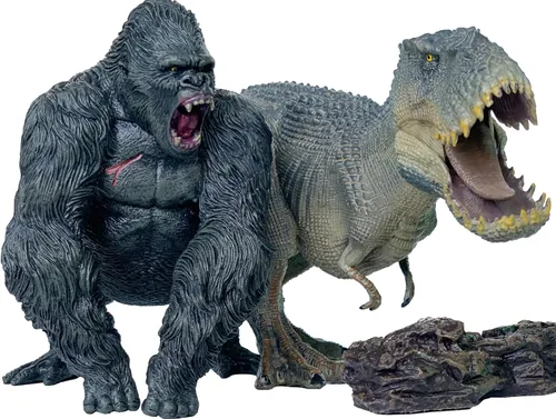 Vista 9 de Gorilla VS Vastatosaurus Rex - Juguetes de dinosaurio con figura de acción de roca realista, figuras de animales de tarbosaurus para juegos de rol