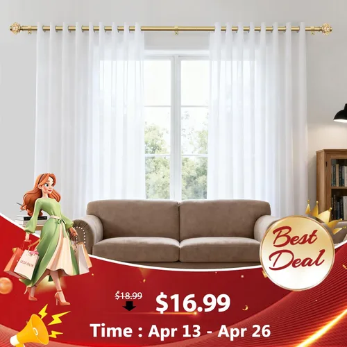 Vista 3 de Barras de cortina USFOOK de 32 a 58 pulgadas (2.6 a 4.8 pies), varillas telescópicas de empalme de 7/8 pulgadas para ventanas de 20 a 54 pulgadas