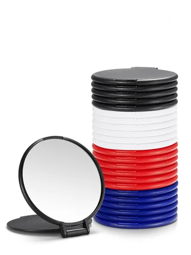 Vista 9 de 72 espejos compactos a granel, mini espejo de maquillaje plegable de bolsillo redondo para bolso (4 colores)