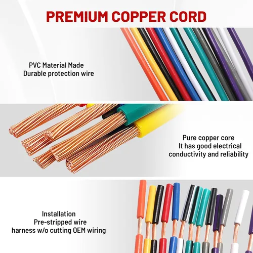 Vista 6 de RED WOLF Coche ISO 16 Pin Radio Arnés de cableado Conector para Internacional Semi Freightliner Colombia Peterbilt Mack Kenworth Truck 16 Pins