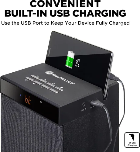 Vista 6 de GOgroove Altavoz de Torre Bluetooth con Subwoofer Integrado - Altavoz Doméstico de Pie con Graves Potentes y Controladores Duales, Potencia Máxima