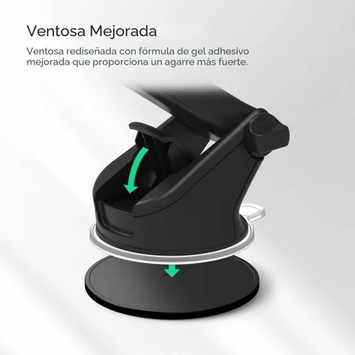 Vista 6 de iOttie Easy One Touch Signature soporte de teléfono universal para tablero y parabrisas de auto, soporte de escritorio con base de ventosa y brazo
