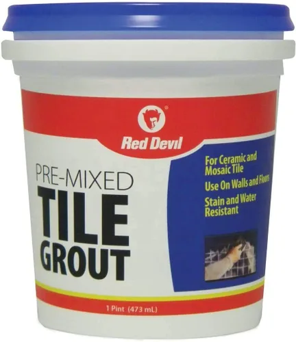 Vista 8 de Red Devil 0428 Lechada premezclada para azulejos - Calidad profesional, excelente adhesión, ideal para uso en paredes y pisos - 1 pinta, blanca