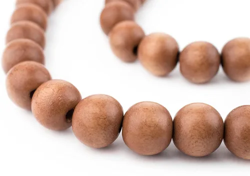 Vista 195 de TheBeadChest: cuentas de madera redondas naturales de 0.315 pulgadas, cuentas de madera sueltas espaciadoras para fabricar joyas, 4 tamaños