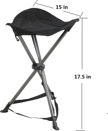 Vista 3 de PORTAL Taburete trípode plegable compacto, silla Slacker de 3 patas, silla trípode portátil para acampar al aire libre, senderismo, caza, pesca