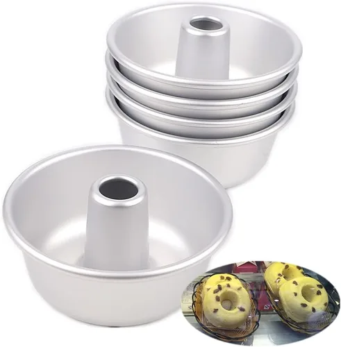 Vista 7 de LoBake 5pcs 3.7 in 4.3 in 5.1 in 7.0 in 8.4 in Angel hueco redondo mousse pastel pan queso donuts pudin jalea molde DIY bakeware (5pcs H34)