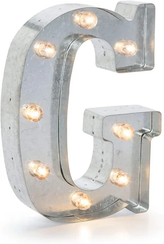 Vista 24 de Darice - Cartel de metal plateado con forma de letra