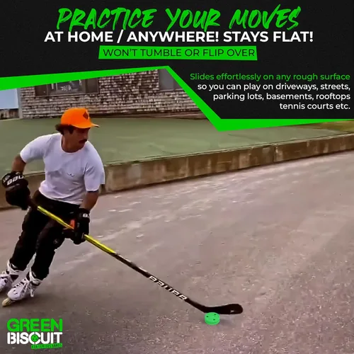 Vista 8 de Green Biscuit Passer-Paquete de 2 Disco de manejo de palos y paso fuera de hielo El es ideal para hockey callejero