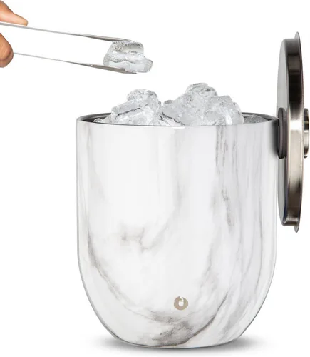 Vista 17 de Snowfox XL Premium Cubo de Hielo Aislado al Vacío de Doble Pared de Acero Inoxidable con Tapa/Cuchara, Accesorios para Bar, Cubo de Fiesta Grande