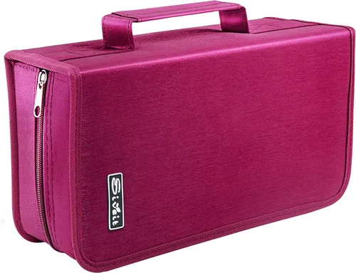 Vista 11 de Siveit Funda para CD y DVD, estuche para CD/DVD, capacidad de 128 unidades, organizador de CD, carpeta de CD, cartera portátil de CD para viajes