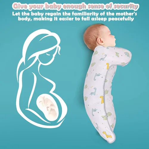 Vista 7 de JULYFIRE Paquete de 2 mantas de transición con cremallera de 2 vías, 2 en 1 brazos de transición hacia arriba, manta de algodón para recién nacidos