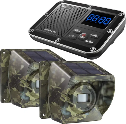 Vista 10 de Alarma inalámbrica de entrada de 1800 pies, sistema de alerta con sensor de movimiento de largo alcance, detector de entrada para el hogar