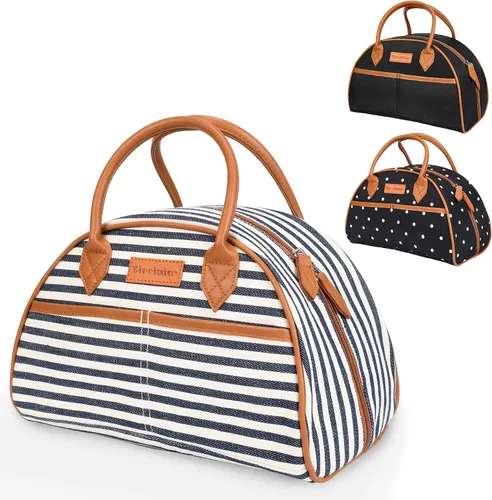 Vista 9 de Tirrinia Bolsa de almuerzo para mujer, bolsa de almuerzo aislada, bolsa de almuerzo para mujer, bolsa de almuerzo reutilizable a prueba de fugas