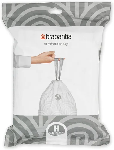 Vista 18 de Bolsas de basura Brabantia PerfectFit (Tamaño W/1.3 Gal) Forros de basura de plástico grueso con asas de cordón (200 bolsas)