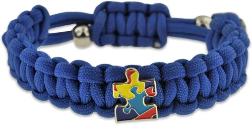 Pulsera de supervivencia ajustable Paracord con dije de pieza de rompecabezas