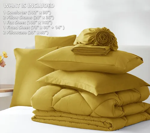 Vista 260 de CozyLux Juego de edredón de tamaño Queen, rojo burdeos, toda la ropa de cama en una sola bolsa, 7 piezas: edredón, fundas de almohada y de almohada