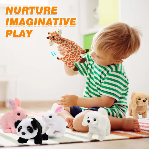 Vista 197 de Hopearl - Juguete de peluche electrónico interactivo de conejo con orejas LED, sonidos y movimientos; camina, se menea e ilumina las orejas, mueve