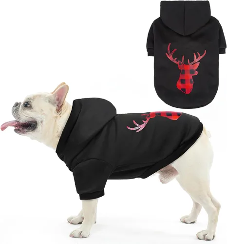 Vista 23 de SCENEREAL Sudaderas con capucha de seguridad para perros de tamaño pequeño, mediano y grande, ropa de felpa cepillada con gorro, abrigo de algodón