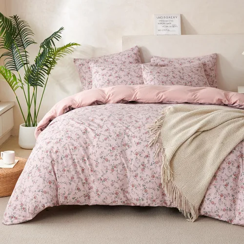 Vista 15 de Jane yre Funda de Edredón Individual Flores Microfibra Cepillada 3 Piezas Juego de Ropa de Cama Floral Individual Estilo Jardín Patrón Floral Azul