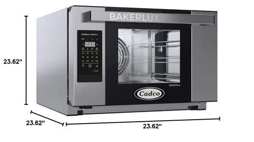 Vista 2 de Cadco XAFT-03HS-LD Bakerlux - Horno de convección de encimera de alta resistencia con controles digitales y humedad, acero inoxidable, NSF