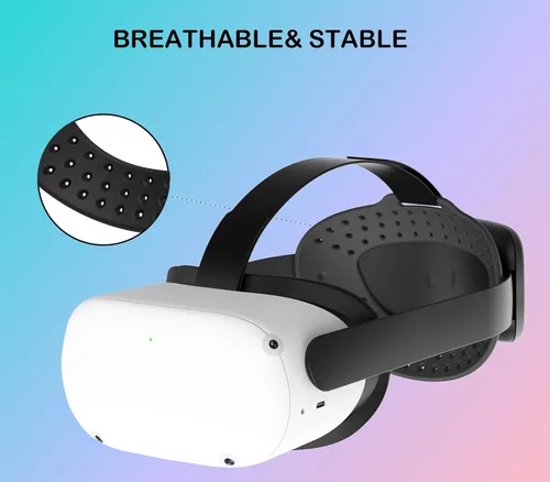 Vista 5 de BUSQUEDA Elite Strap for Oculus Quest 2, Lightweight & Comfortable Replacement Accessories for Meta Quest 2 Head Strap,Enhanced Support in VR (White)