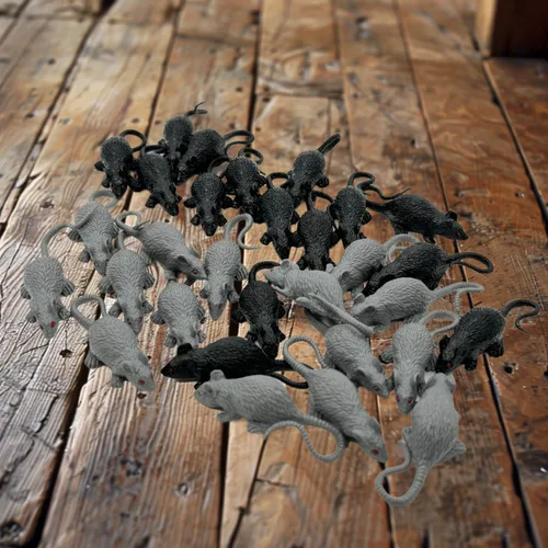 Vista 4 de Mangdunt Paquete de 30 mini figuras de ratón simuladas de plástico de terror realista para regalos novedosos broma broma de Halloween