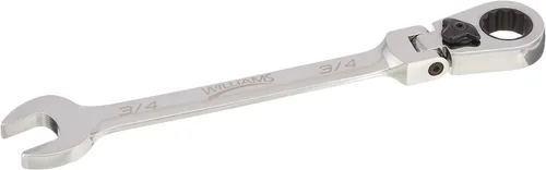 Vista 17 de Williams JHW1210RCF Llave combinada SAE reversible de cabeza flexible de 12 puntos, con acabado cromado pulido - 5/16 pulgadas