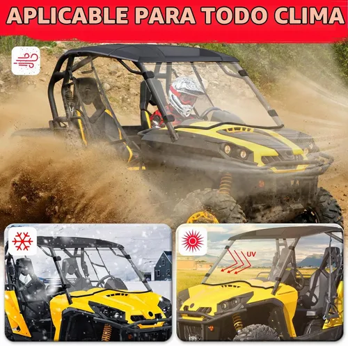 Vista 5 de StarknightMT Parabrisas completo Commander 2011-2020, parabrisas delantero UTV compatible con Can Am Commander 800 y Commander1000 2011 2012 2013