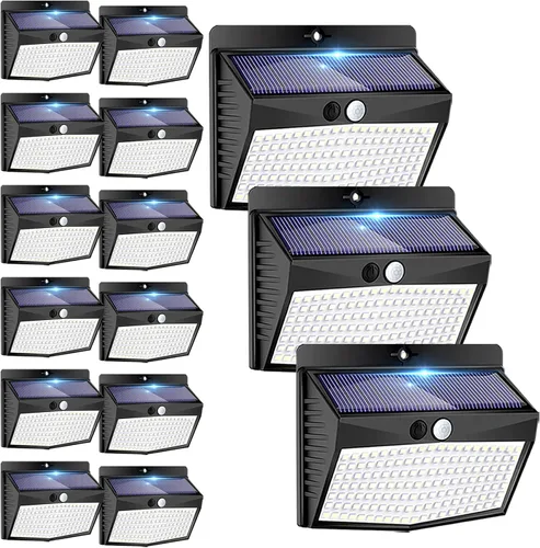 Vista 20 de Luces Solares para Exteriores, 12 Paquetes de Luces Solares con Sensor de Movimiento y Seguridad con 3 Modos de Iluminación, Luces Solares de Pared
