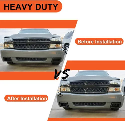 Vista 6 de ECOTRIC Juego de conductos de aire de calibrador de parachoques compatible con Chevrolet Silverado 1500 2003-2007, par de estilo fibra de carbono