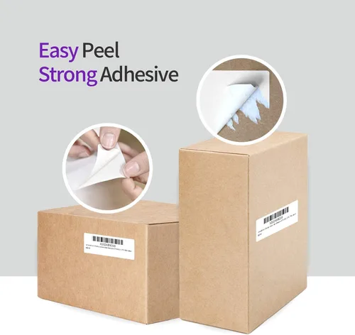 Vista 5 de AveneMark 12 rollos de etiquetas térmicas directas adhesivas de 2" x 1" para códigos de barras, direcciones postales, etiquetas de envío compatibles
