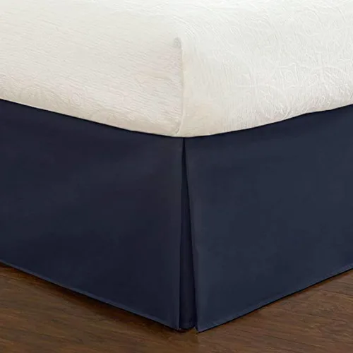 Vista 18 de Fresh Ideas Falda de cama a medida de popelín, diseño de mezcla de algodón, longitud de caída de 14 pulgadas, matrimonial, gris (FRE20114GRAY02)