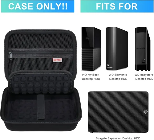 Vista 2 de BOVKE Funda de disco duro para WD Elements My Book Seagate Expansion Desktop Disco duro externo HDD 6TB 8TB 10TB 12TB 14TB 16TB 18TB 22TB 24TB 26TB