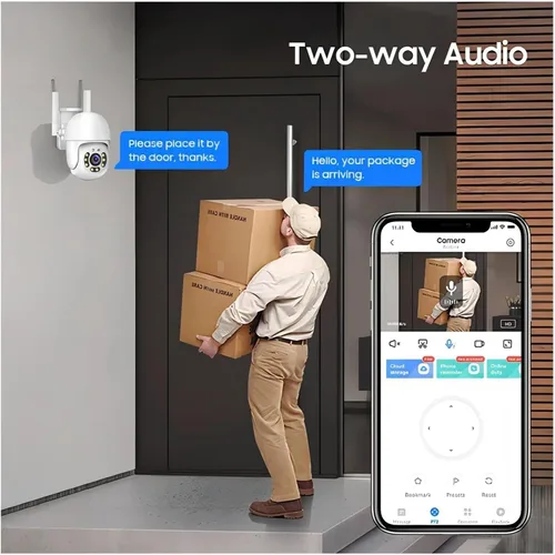 Vista 5 de Cámara de seguridad domo PTZ WiFi LAN de 4MP Enchufe de la UE tipo C
