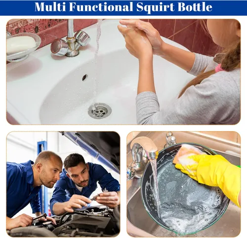 Vista 7 de Dandat 24 botellas exprimibles para tatuajes, botella de lavado de laboratorio, botella de plástico de seguridad para agua, enjuague, enjuague