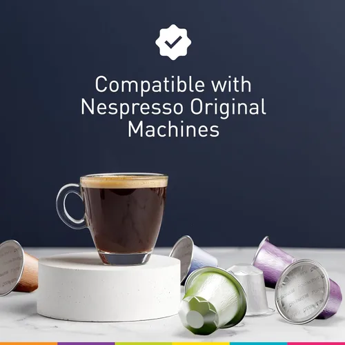 Vista 4 de Bestpresso Café para Nespresso Original Machine 120 cápsulas de aluminio certificado genuino expreso surtido mezcla sabor y tostado oscuro, cápsulas