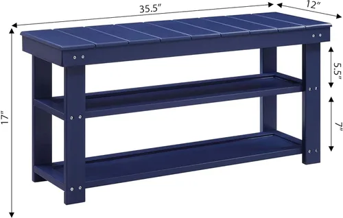 Vista 3 de Convenience Concepts Oxford Utility - Banco para vestíbulo, color azul cobalto