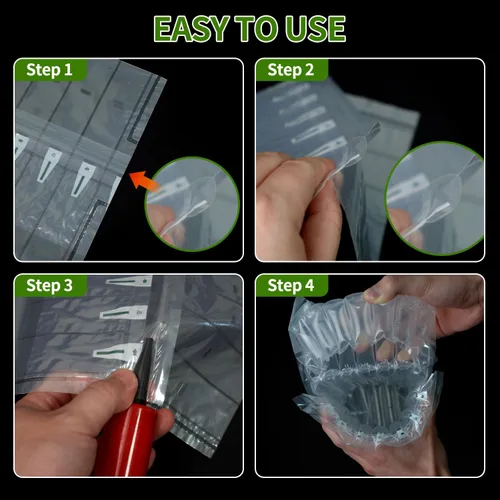 Vista 4 de 10 paquetes de bolsas protectoras de viaje para botellas de vino, envoltorio de burbujas inflables con acolchado de Monkkino, opción segura