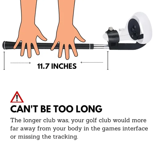 Vista 3 de VR Golf Club Handle Grip Attachment for Oculus Quest 2 Controllers Extension Games Accessories Realism Swing Golf Adapter for Virtual Reality Right