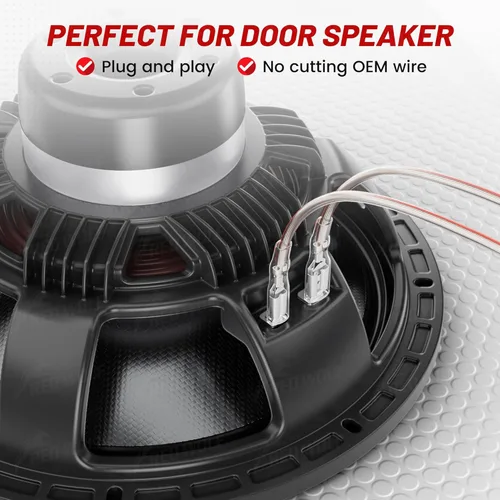 Vista 5 de RED WOLF Adaptador de arnés de cableado de altavoz para puerta de automóvil, enchufe compatible con Nissan Sentra Altima Rogue 2004-2019, Infiniti