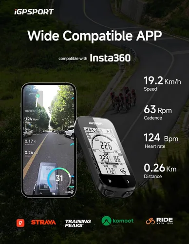 Vista 8 de iGPSPORT BSC100S Computadora GPS para Bicicleta Inalámbrica, Pantalla LCD de 2.6'' 40H Recargable Impermeable Computadora de Ciclismo Bluetooth ANT+