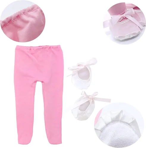 Vista 5 de Ropa de muñeca de 18 pulgadas, trajes de bailarina, 5 piezas, vestido de baile para American OG18 pulgadas, accesorios de muñeca, conjuntos de ropa