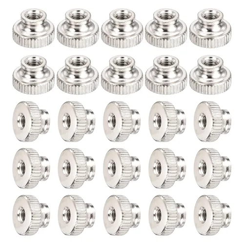 Vista 10 de uxcell - Tuercas moleteadas de pulgar, 10 piezas, M3x0.5mm, pernos redondos de hierro, tono plateado, para piezas de impresora 3D