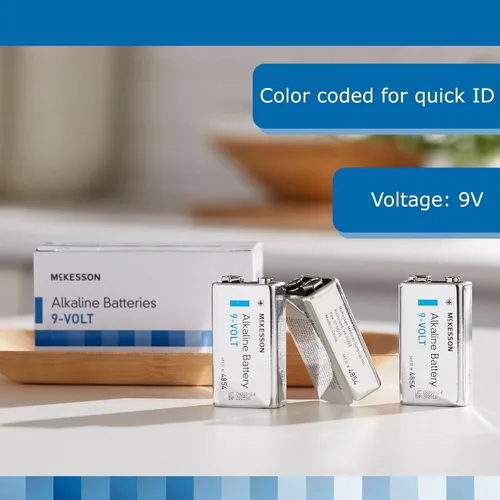 Vista 4 de McKesson Pilas alcalinas de 9 V, 9 voltios, larga duración, 10 unidades, 25 paquetes, 250 en total